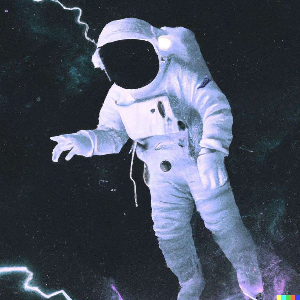 an astronaut, digital art, synthwave